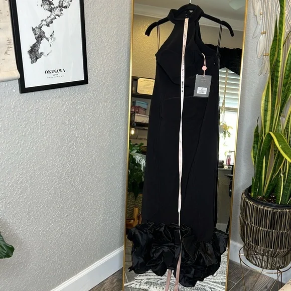 House of CB 'Juniper' Black Peplum Midi NWT - Picture 8 of 11